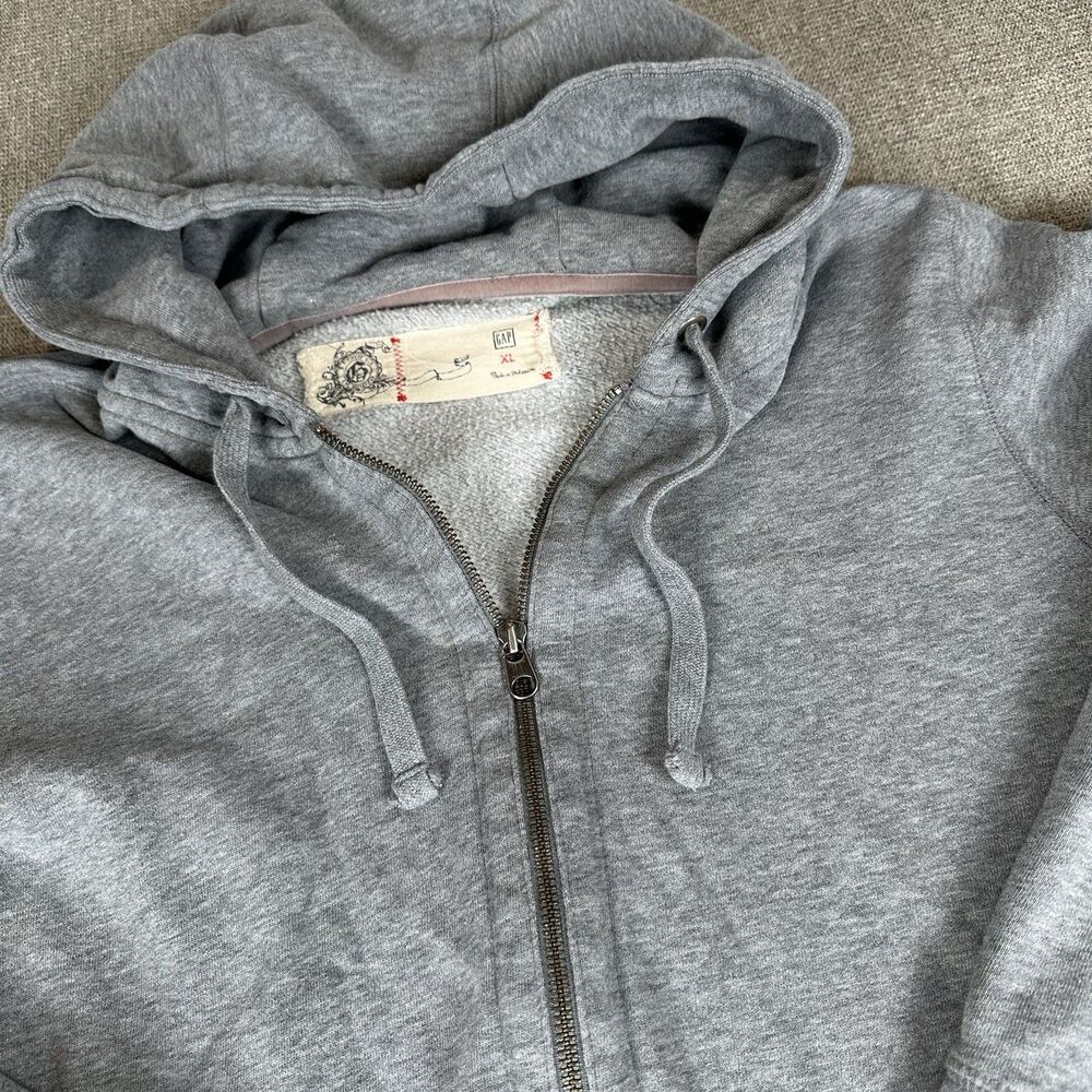 Gap Clothing Vintage Womens Full Zip Hoodie XL Side Splits Hooded Sweatshirt